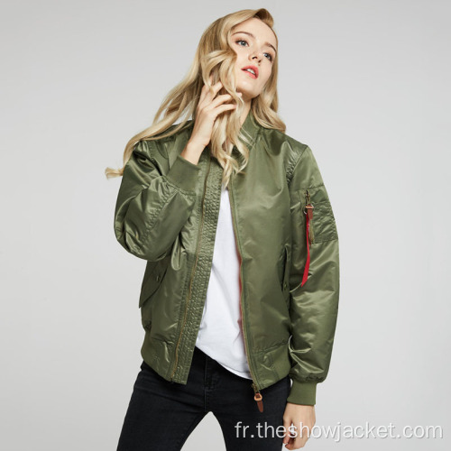 2021 Automne Loose Zipper Bomber pour femmes